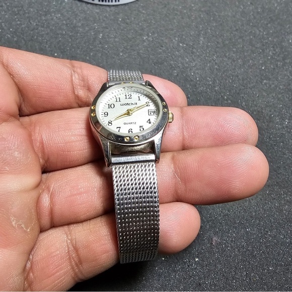 Watch-It Ladies Date Just Quartz Watch MLN3023 Silver Tone Working - Picture 2 of 8